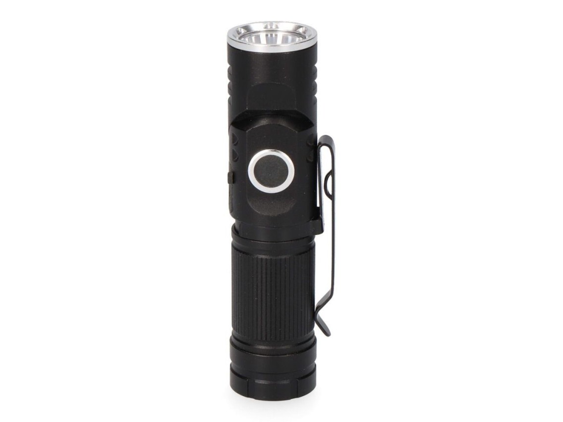 Mini linterna led nano vortex, direccionable, aluminio, recargable, 8w 450 lm
