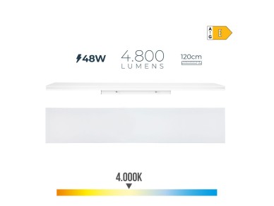 Regleta led 48 w 4000 k luz dia 4800 lm 12 x 120 x 4,5 cm Regleta led 48 w 4000 k luz dia 4800 lm 12 x 120 x 4,5 cm