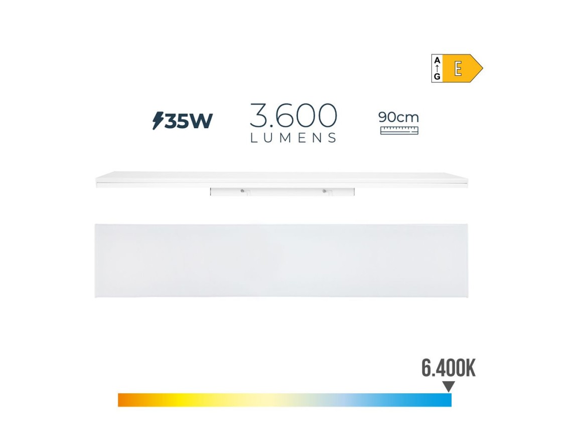 Regleta led 35 w 6400 k luz fria 3600 lm 12 x 90 x 4,5 cm