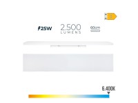 Regleta led 25 w 6400 k luz fria 2500 lm 60 x 4,5 x 12 cm
