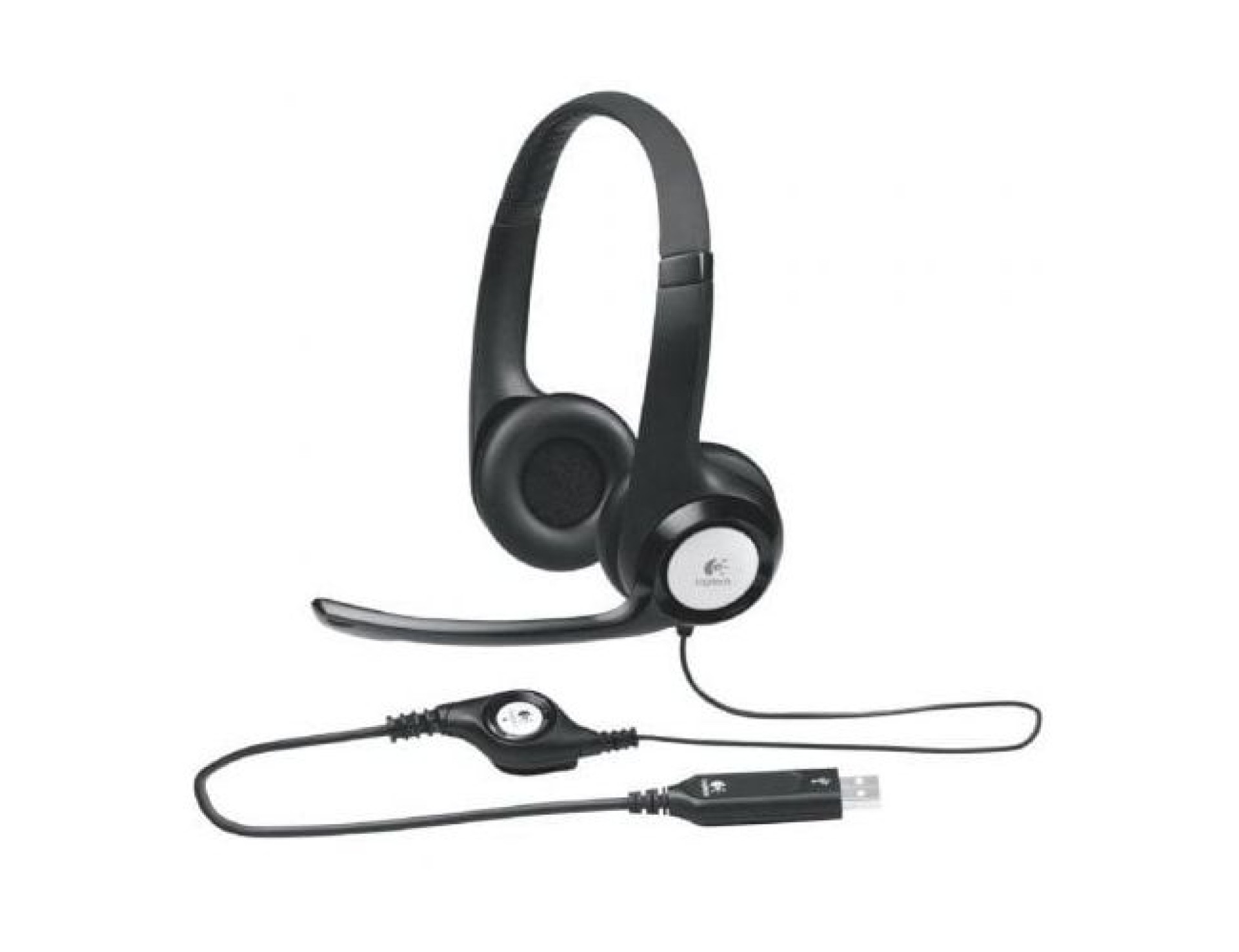 Logitech H390 Headphones/ with Microphone/ USB/ Black