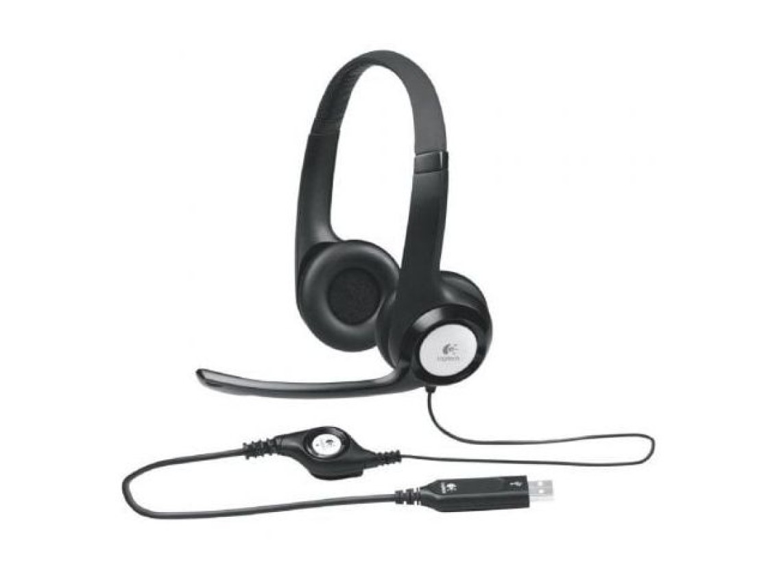 Logitech H390 Headphones/ with Microphone/ USB/ Black