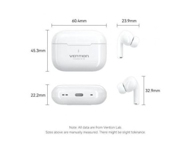 Vention Echo Lite E11 Bluetooth Headphones with Charging Case / 6h Battery Life / White Vention Echo Lite E11 Bluetooth Headphones with Charging Case / 6h Battery Life / White