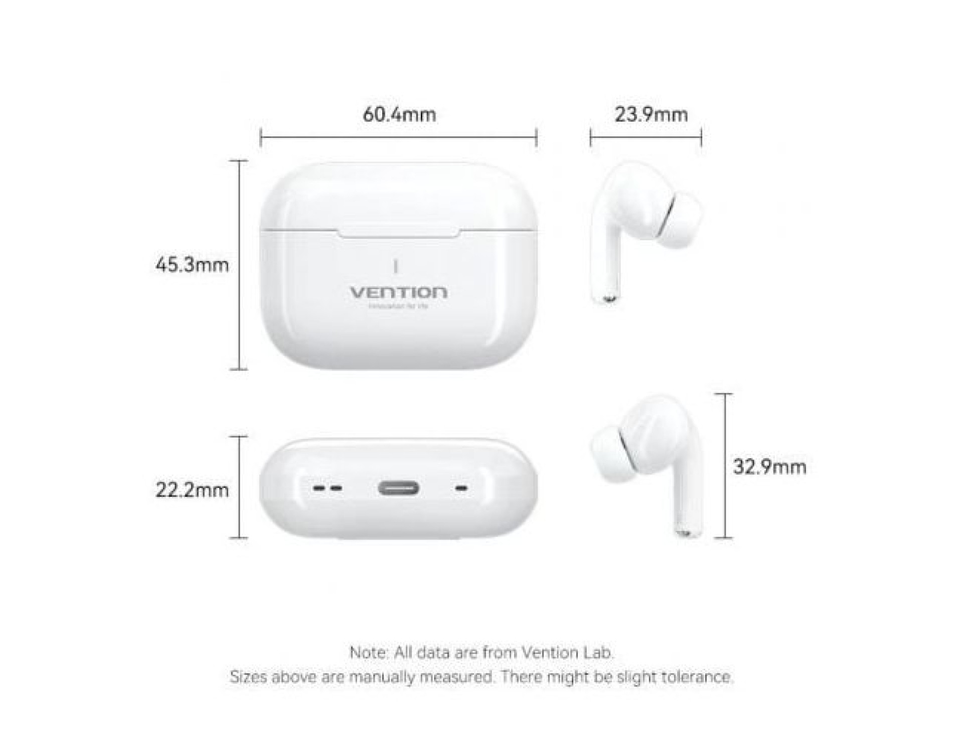 Vention Echo Lite E11 Bluetooth Headphones with Charging Case / 6h Battery Life / White