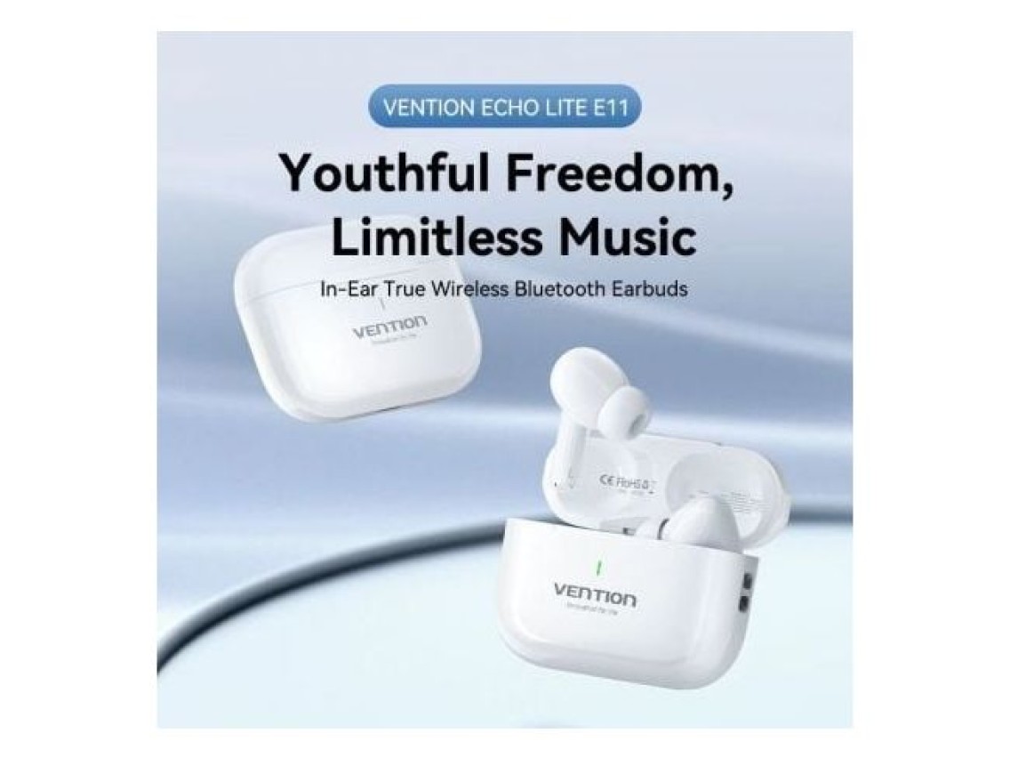 Vention Echo Lite E11 Bluetooth Headphones with Charging Case / 6h Battery Life / White