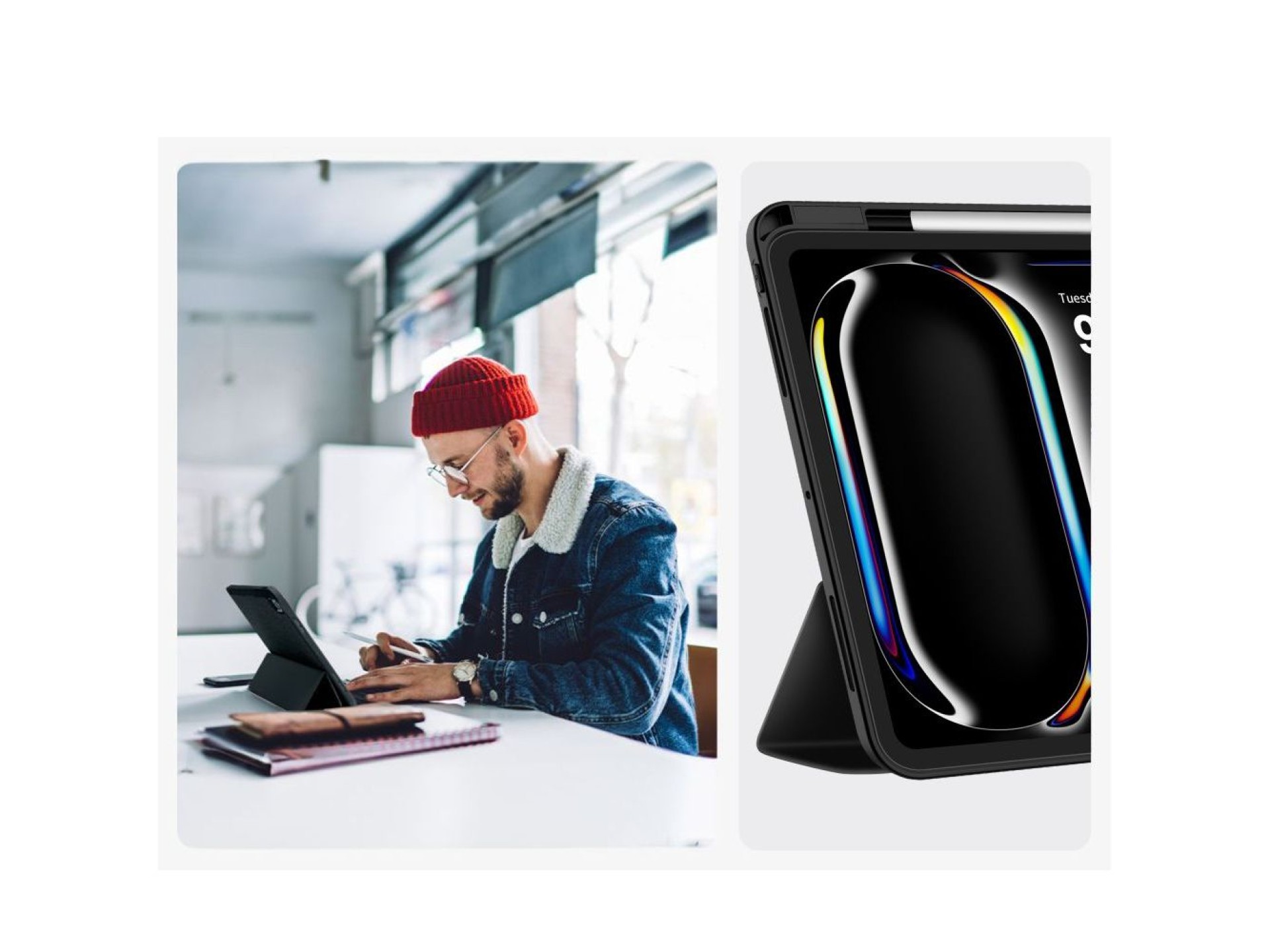 Capa Tech-Protect SC Pen para iPad Pro 13” 7 / 8 / 2024-2025 - Preta