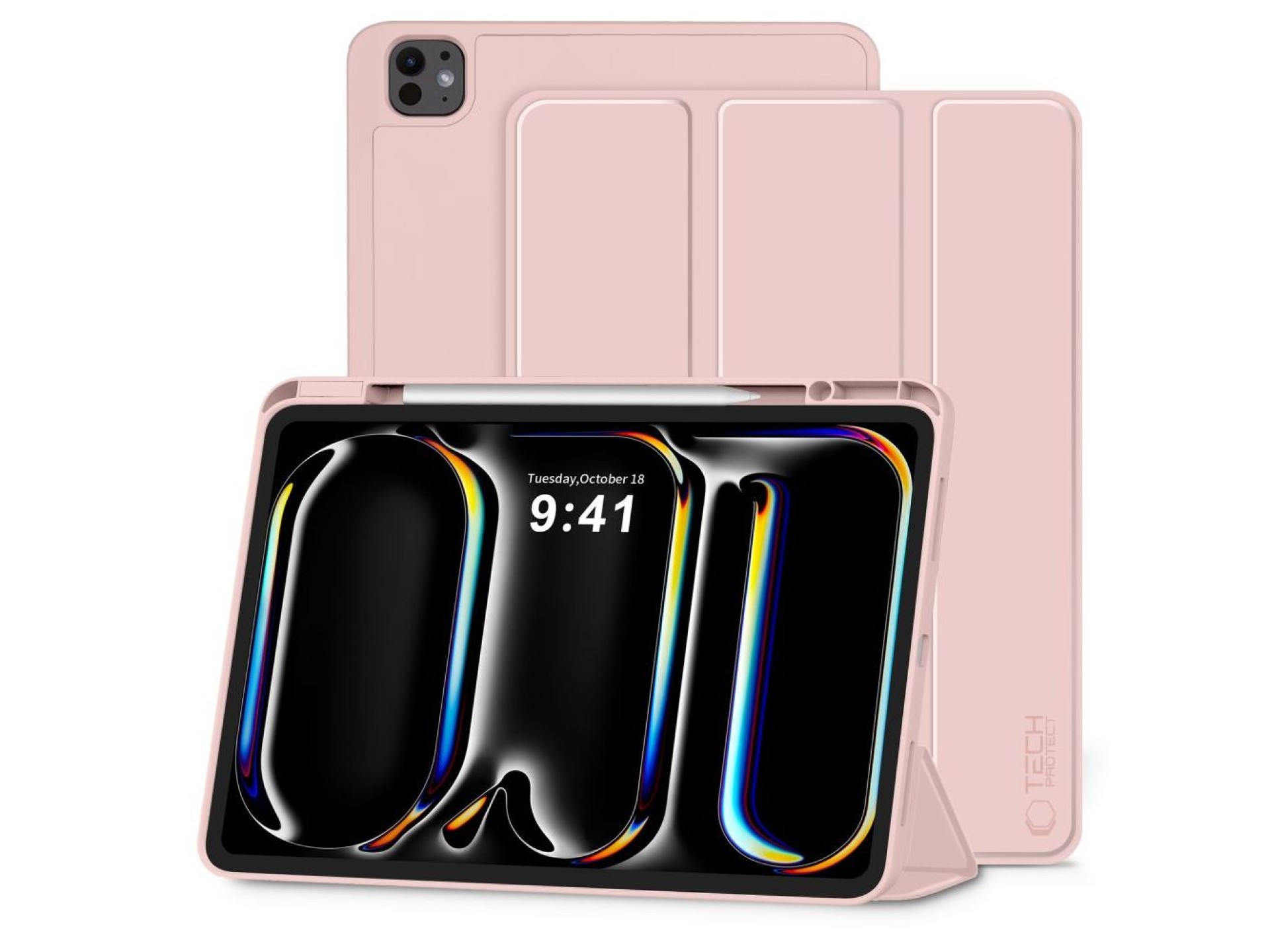 Capa Tech-Protect SC Pen para iPad Pro 13” 7 / 8 / 2024-2025 - Rosa