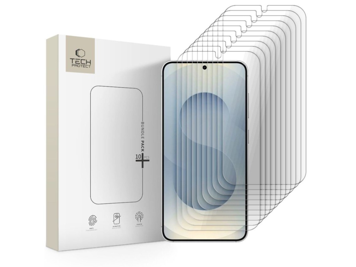 Kit com 10 películas de vidro temperado CLEAR Tech-Protect para Samsung Galaxy S24/S25