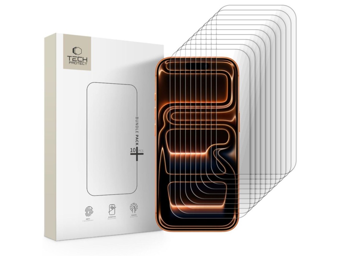 Tech-Protect Tempered Glass Bundle 10-pack for iPhone 16 Pro Max / 17 Pro Max
