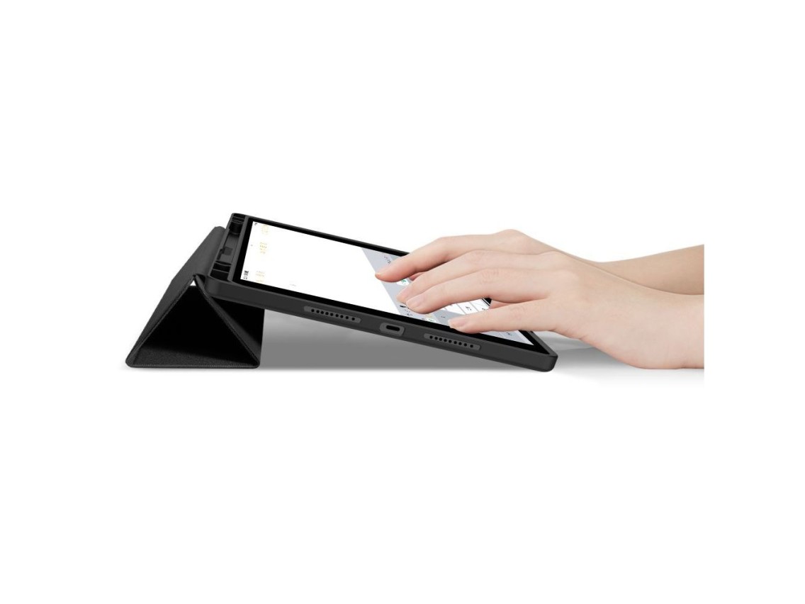 Capa TechProtect SmartCase com caneta para Lenovo Idea Tab Plus 12.1 TB-361 - preta