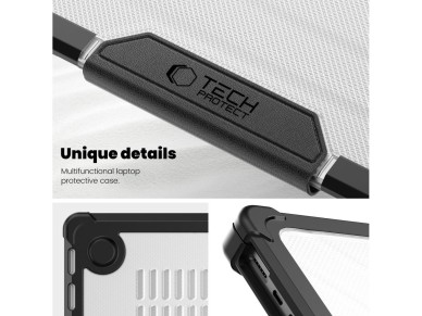 Capa Tech-Protect SmartShell Pro para Macbook Pro 14 M1 / ??M2 / M3 / M4 / M5 2021-2025 - preta e tr
