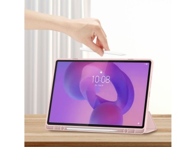 Capa protetora TechProtect SmartCase para Lenovo Idea Tab Plus 12.1 TB-361 - Rosa