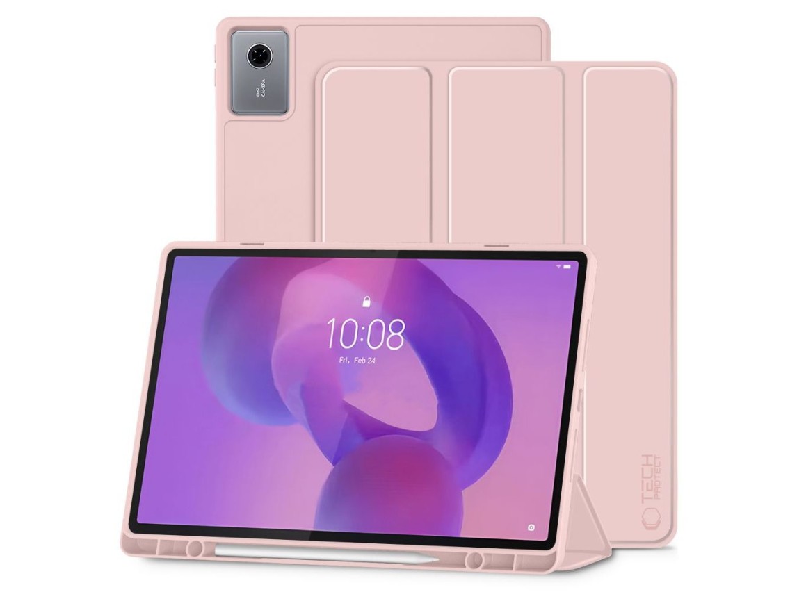 Capa protetora TechProtect SmartCase para Lenovo Idea Tab Plus 12.1 TB-361 - Rosa