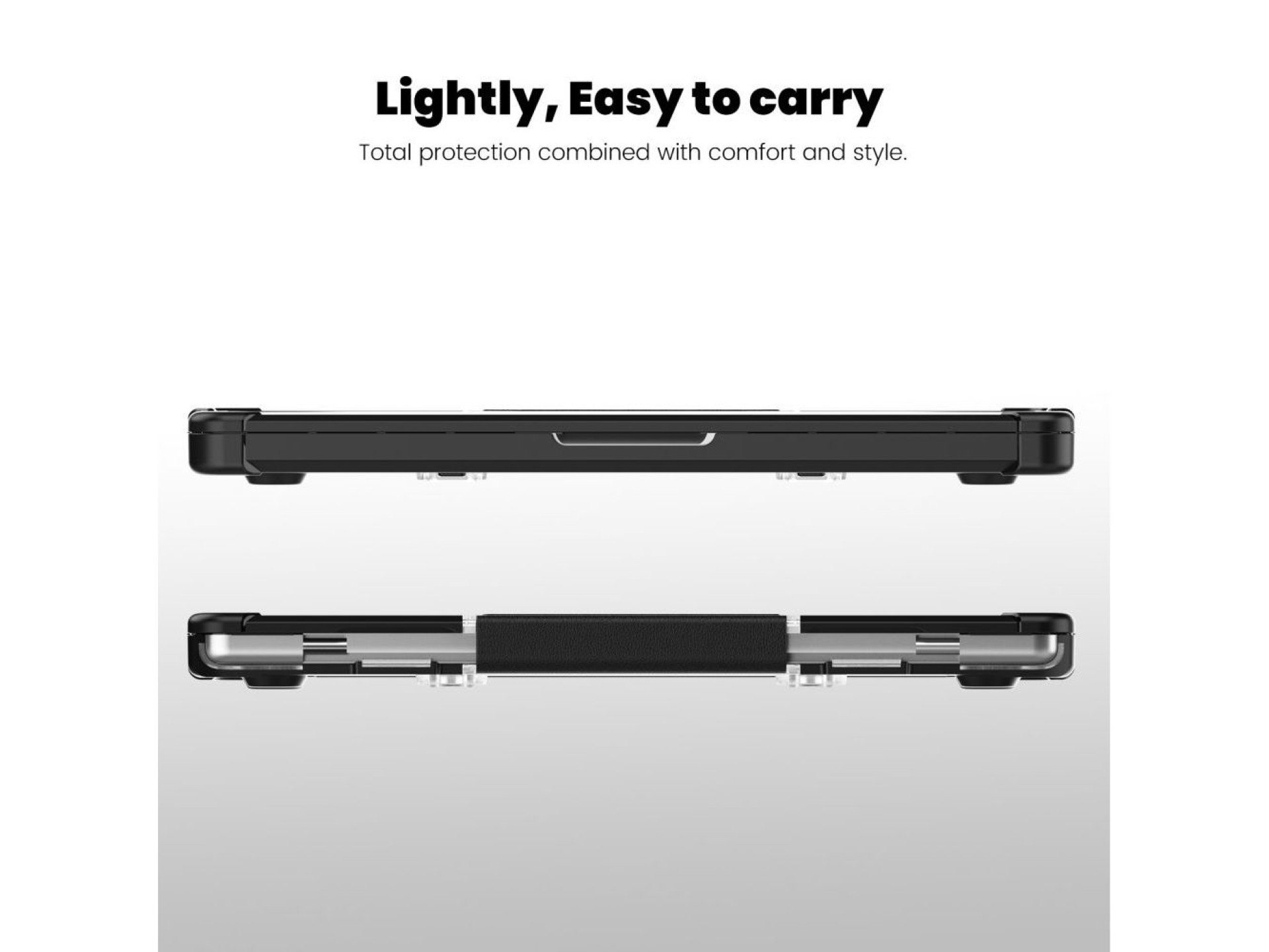 Capa Tech-Protect SmartShell Pro para Macbook Pro 14 M1 / ??M2 / M3 / M4 / M5 2021-2025 - preta e tr