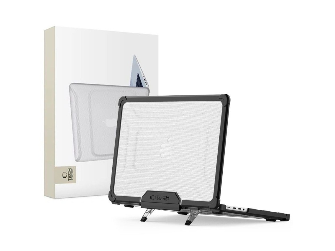 Capa Tech-Protect SmartShell Pro para Macbook Pro 14 M1 / ??M2 / M3 / M4 / M5 2021-2025 - preta e tr