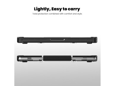 Capa Tech-Protect SmartShell Pro para Macbook Pro 14 M1 / ??M2 / M3 / M4 / M5 2021-2025 - preta e tr