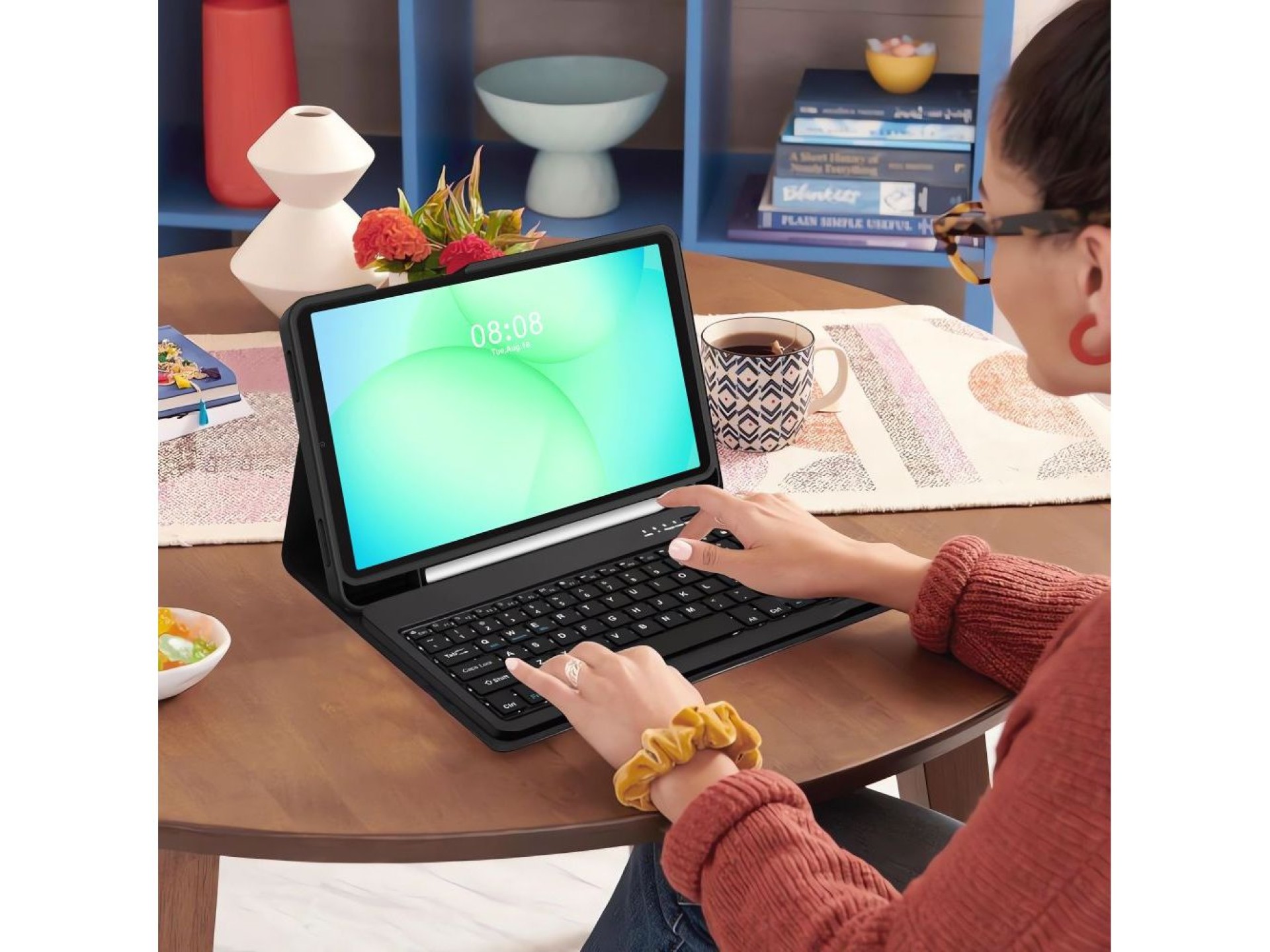Capa Tech-Protect SC Pen para Samsung Galaxy Tab A9 / A11 8.7 X110 / X115 / X133 / X135 - Preta