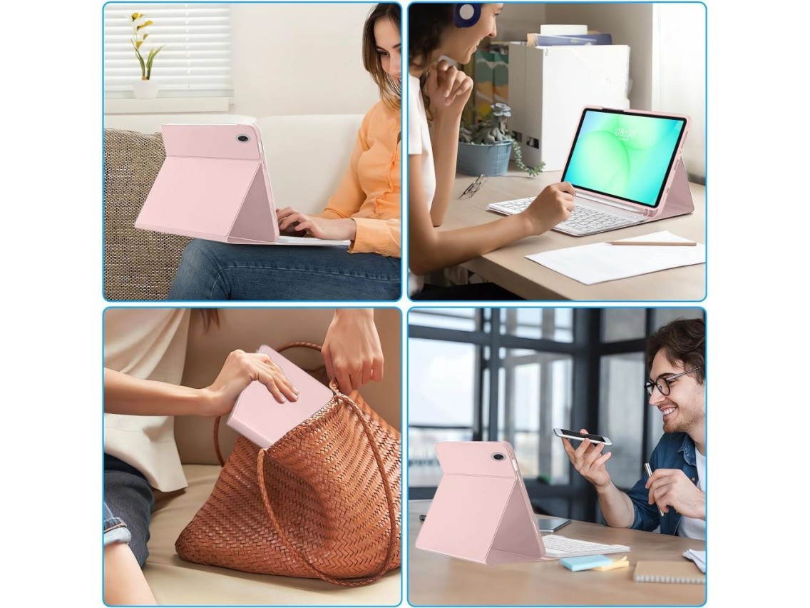 Capa Tech-Protect SC Pen para Samsung Galaxy Tab A9 / A11 8.7 X110 / X115 / X133 / X135 - Rosa