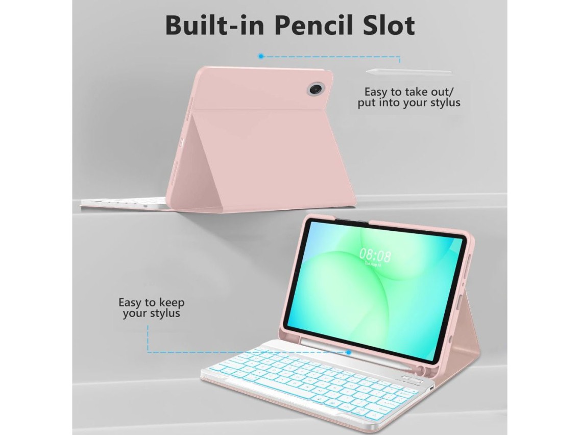 Capa Tech-Protect SC Pen para Samsung Galaxy Tab A9 / A11 8.7 X110 / X115 / X133 / X135 - Rosa