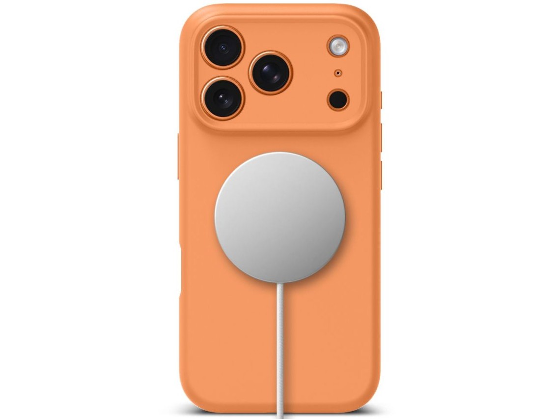 Capa de silicone Tech-Protect MagSafe para iPhone 17 Pro - Laranja
