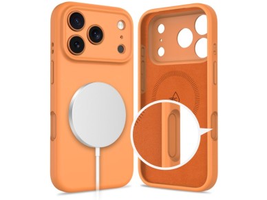 Tech-Protect Silicone MagSafe Case for iPhone 17 Pro - Orange Tech-Protect Silicone MagSafe Case for iPhone 17 Pro - Orange