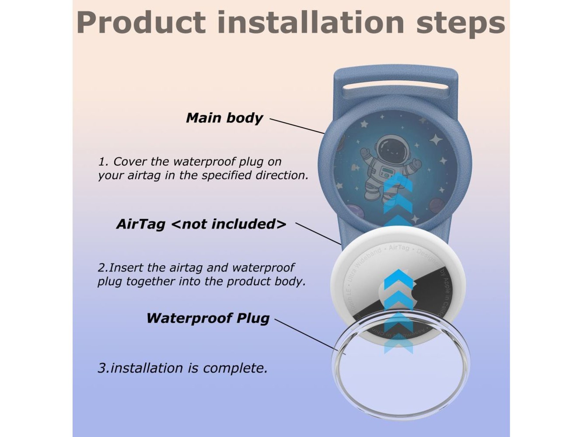 Pulseira de nylon Tech-Protect para Apple AirTag 1/2 - Azul