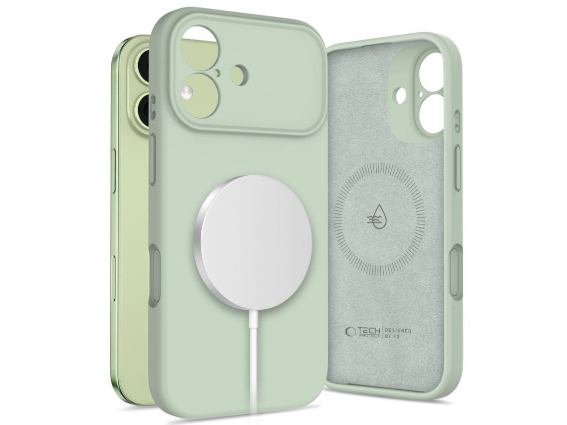 Funda de silicona Tech-Protect MagSafe para iPhone 17 - Verde