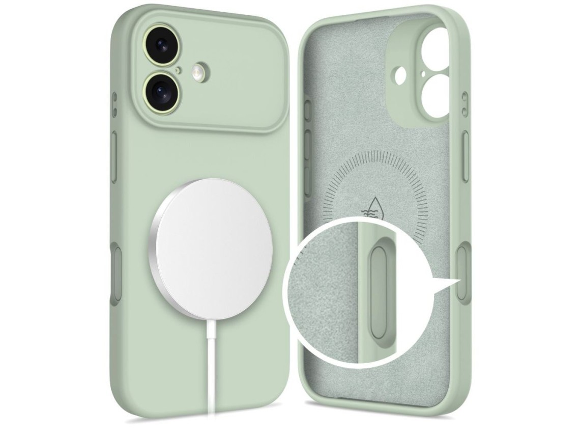 Funda de silicona Tech-Protect MagSafe para iPhone 17 - Verde
