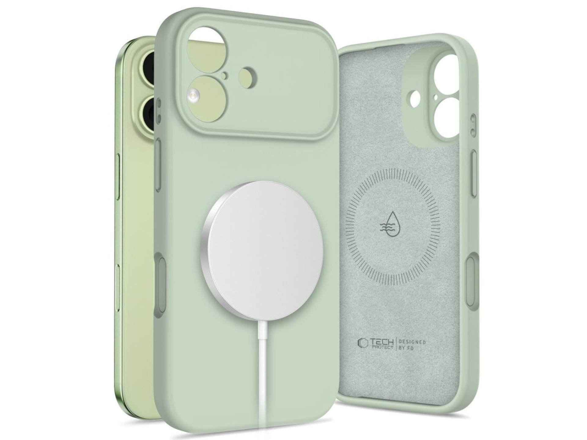 Funda de silicona Tech-Protect MagSafe para iPhone 17 - Verde