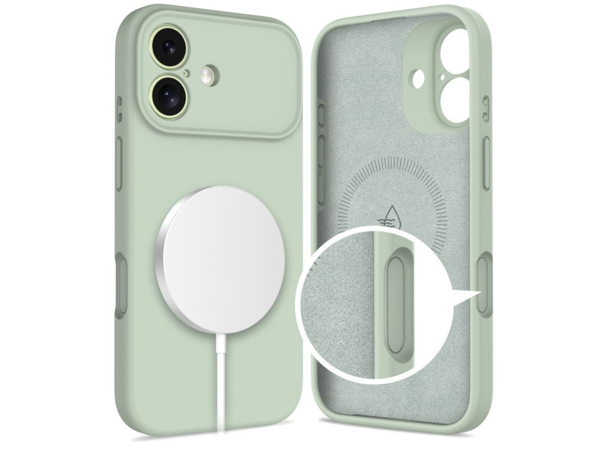 Funda de silicona Tech-Protect MagSafe para iPhone 17 - Verde