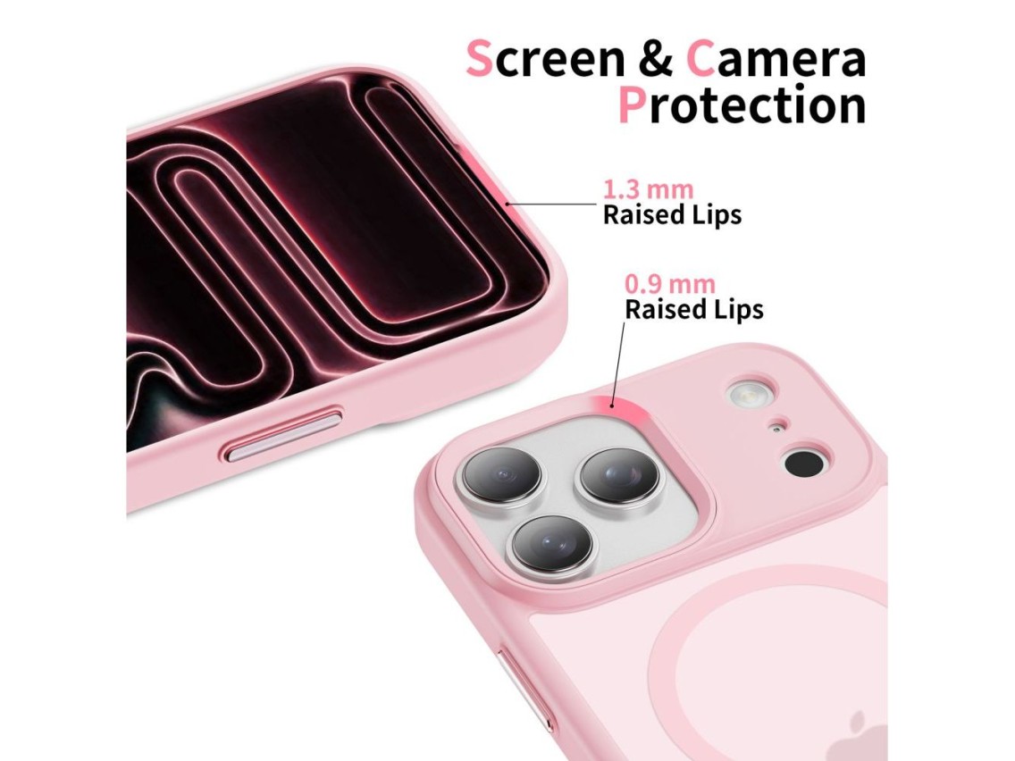 Capa Tech-Protect MagMat MagSafe para iPhone 17 Pro - Rosa