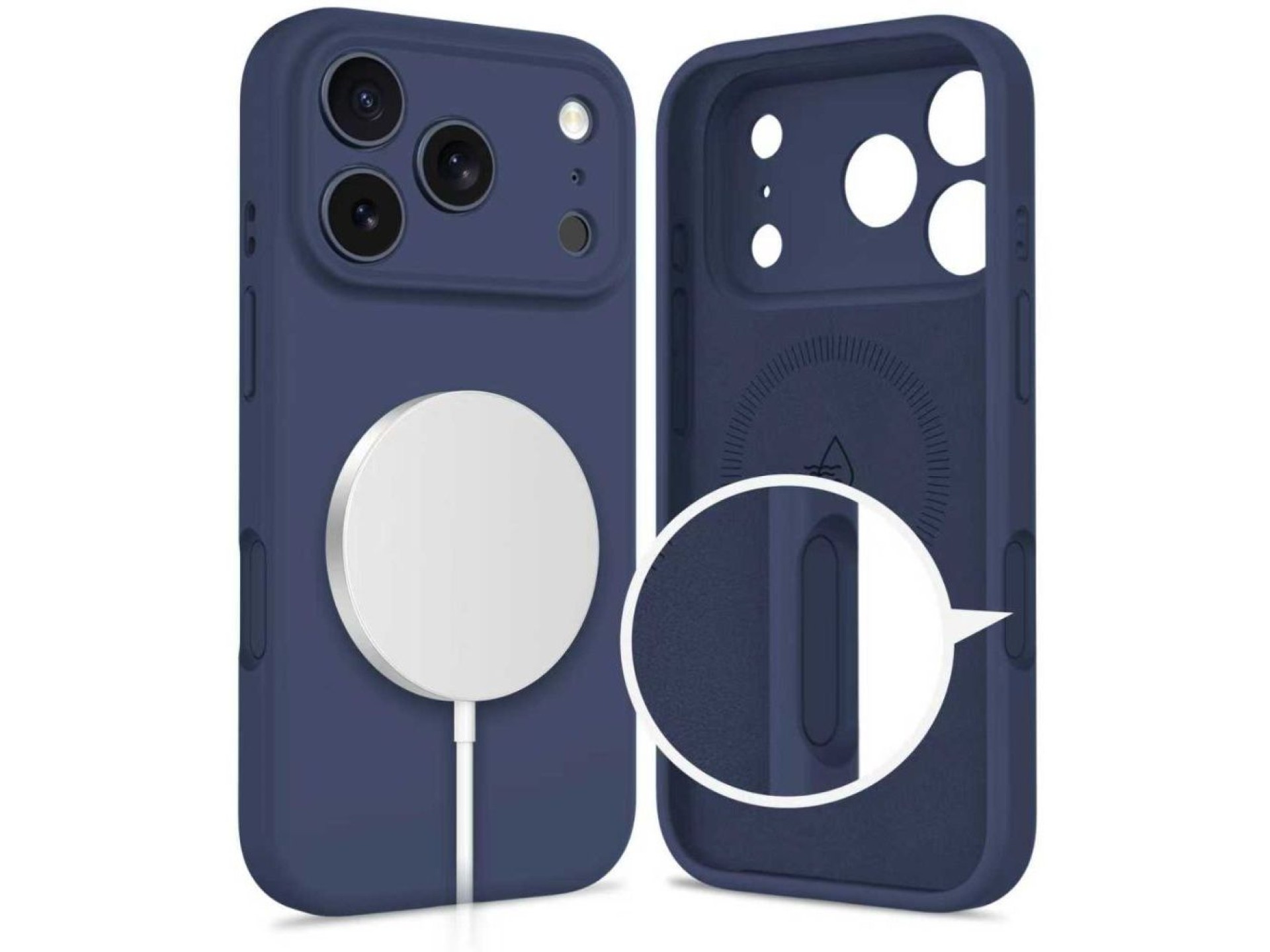 Tech-Protect Silicone MagSafe Case for iPhone 17 Pro Max - Navy Blue