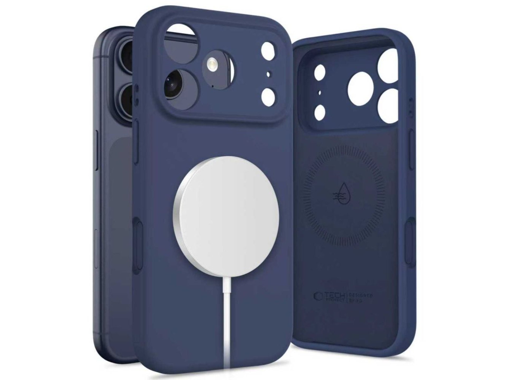 Tech-Protect Silicone MagSafe Case for iPhone 17 Pro Max - Navy Blue