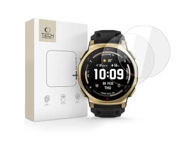 Paquete de 2 protectores de pantalla Tech-Protect Glass Fit+ para Amazfit T-Rex 3 Pro de 44 mm Paquete de 2 protectores de pantalla Tech-Protect Glass Fit+ para Amazfit T-Rex 3 Pro de 44 mm