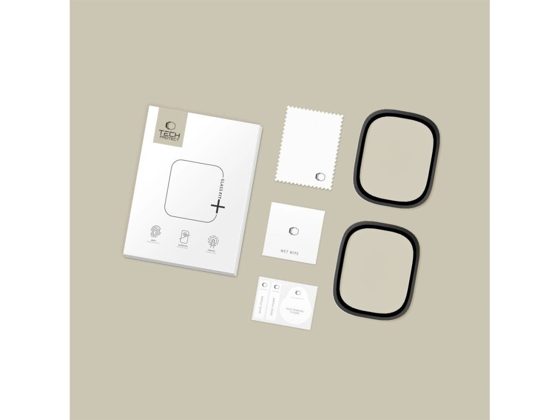 Kit com 2 películas de vidro temperado Tech-Protect para Apple Watch Ultra 49mm - pretas