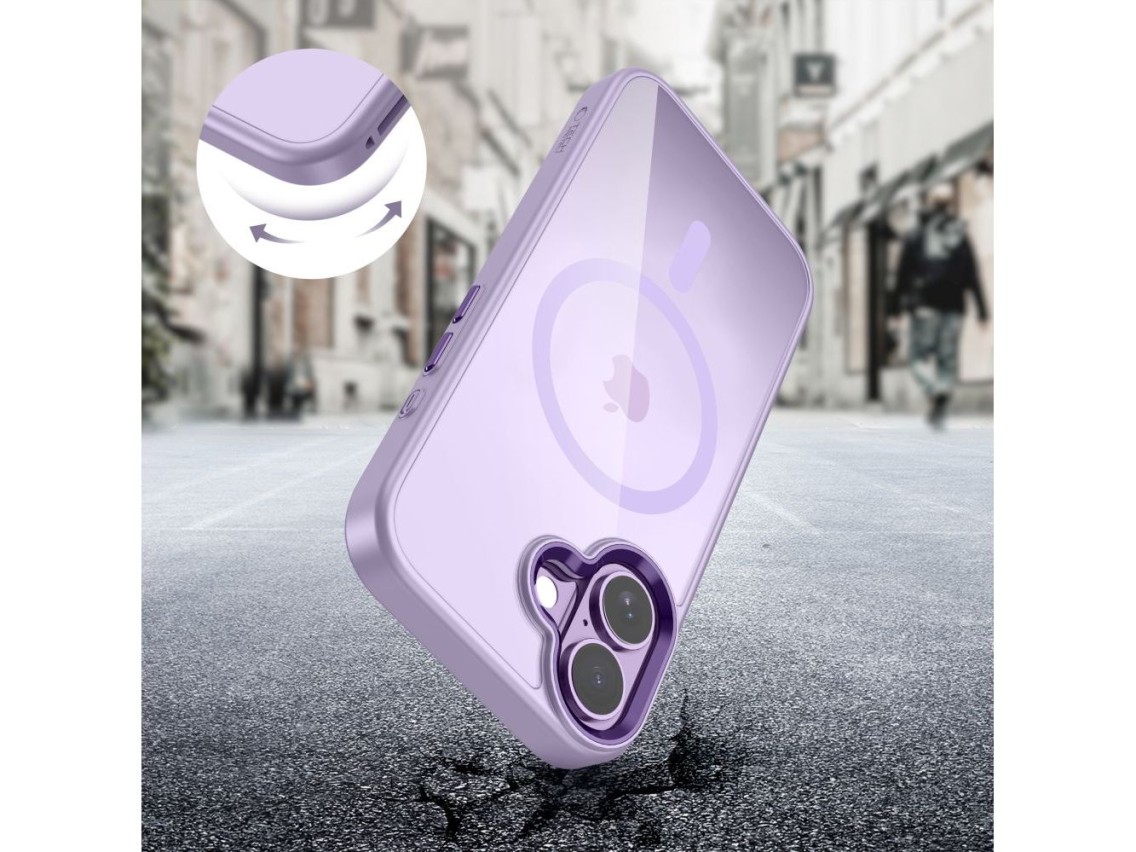Tech-Protect MagMat MagSafe Case for iPhone 17 - Transparent Purple