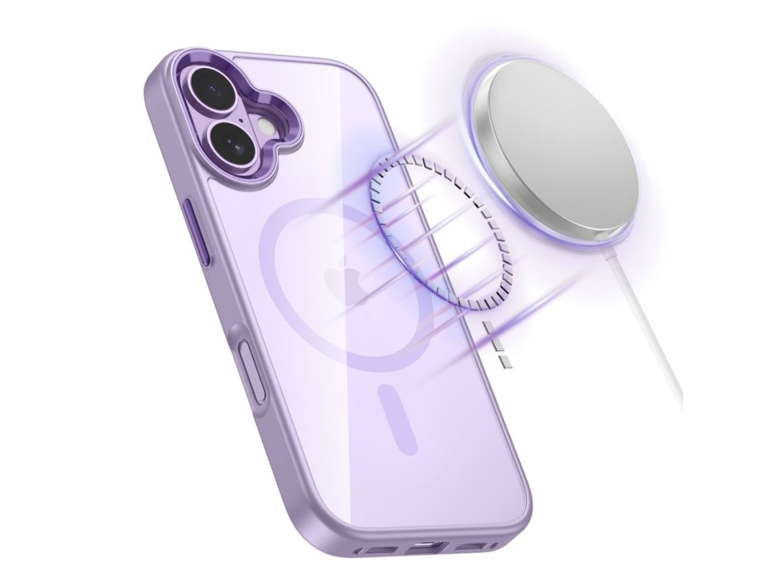 Tech-Protect MagMat MagSafe Case for iPhone 17 - Transparent Purple