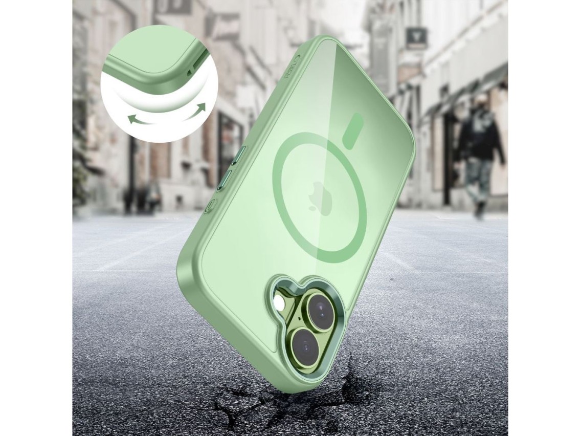 Tech-Protect MagMat MagSafe Case for iPhone 17 - Transparent Green