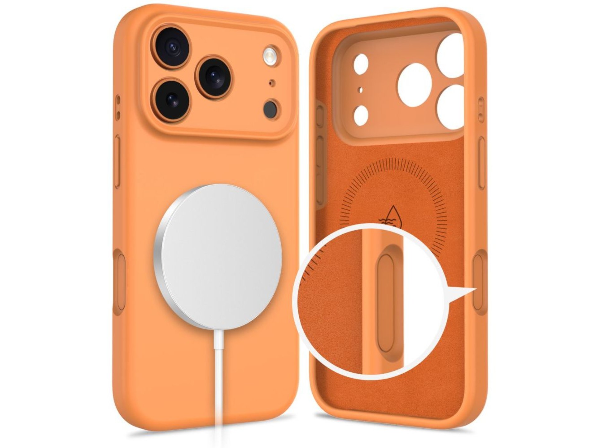 Funda de silicona Tech-Protect MagSafe para iPhone 17 Pro Max - Naranja
