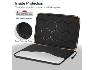 Tech-Protect Hardpouch for 15-16 Laptops - Black and Orange
