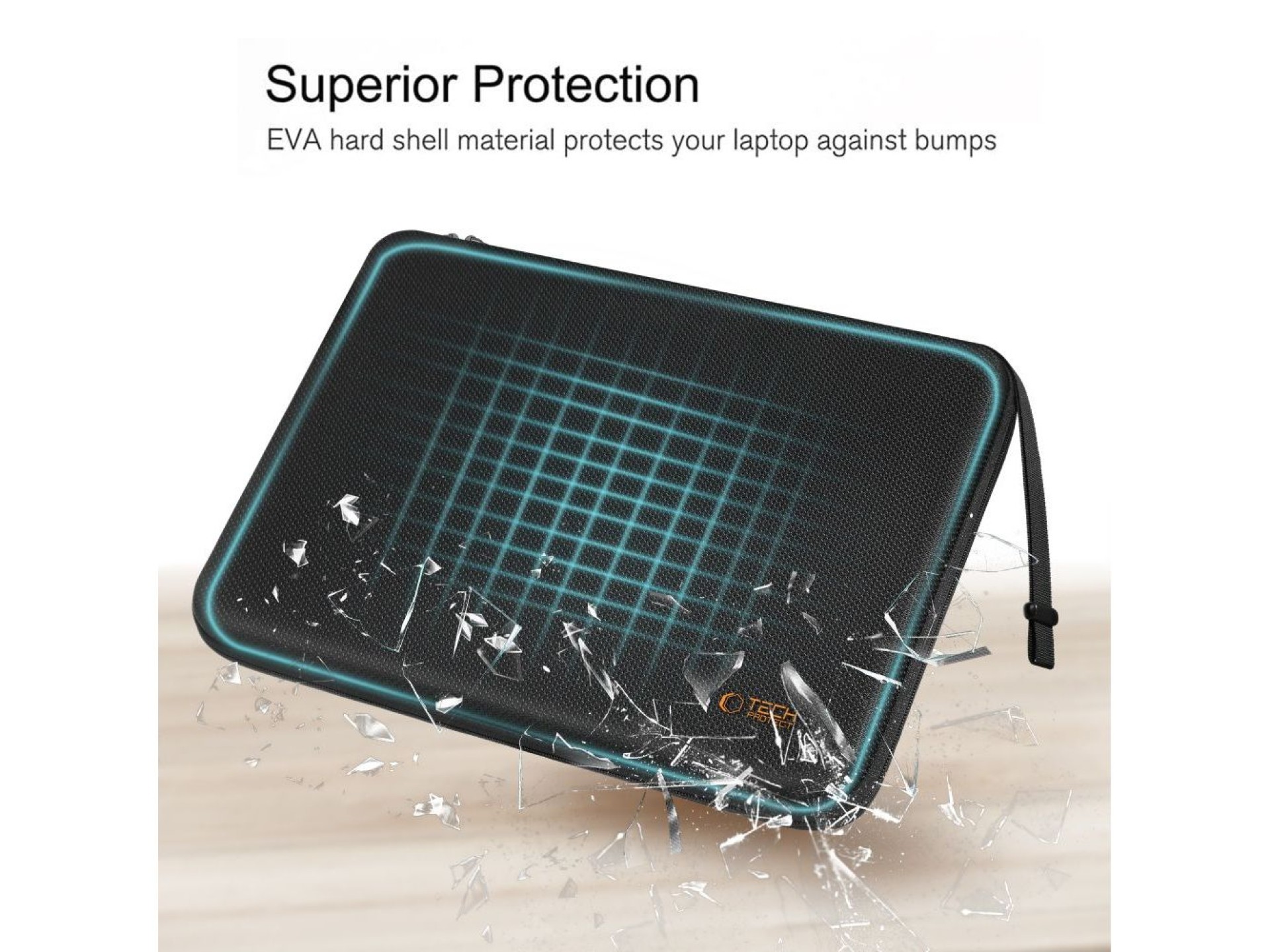 Tech-Protect Hardpouch for 15-16 Laptops - Black and Orange