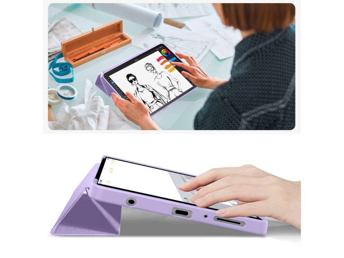 Capa TechProtect SmartCase para Samsung Galaxy Tab A9 / A11 8.7 X110 / X115 / X133 / X135 - roxa