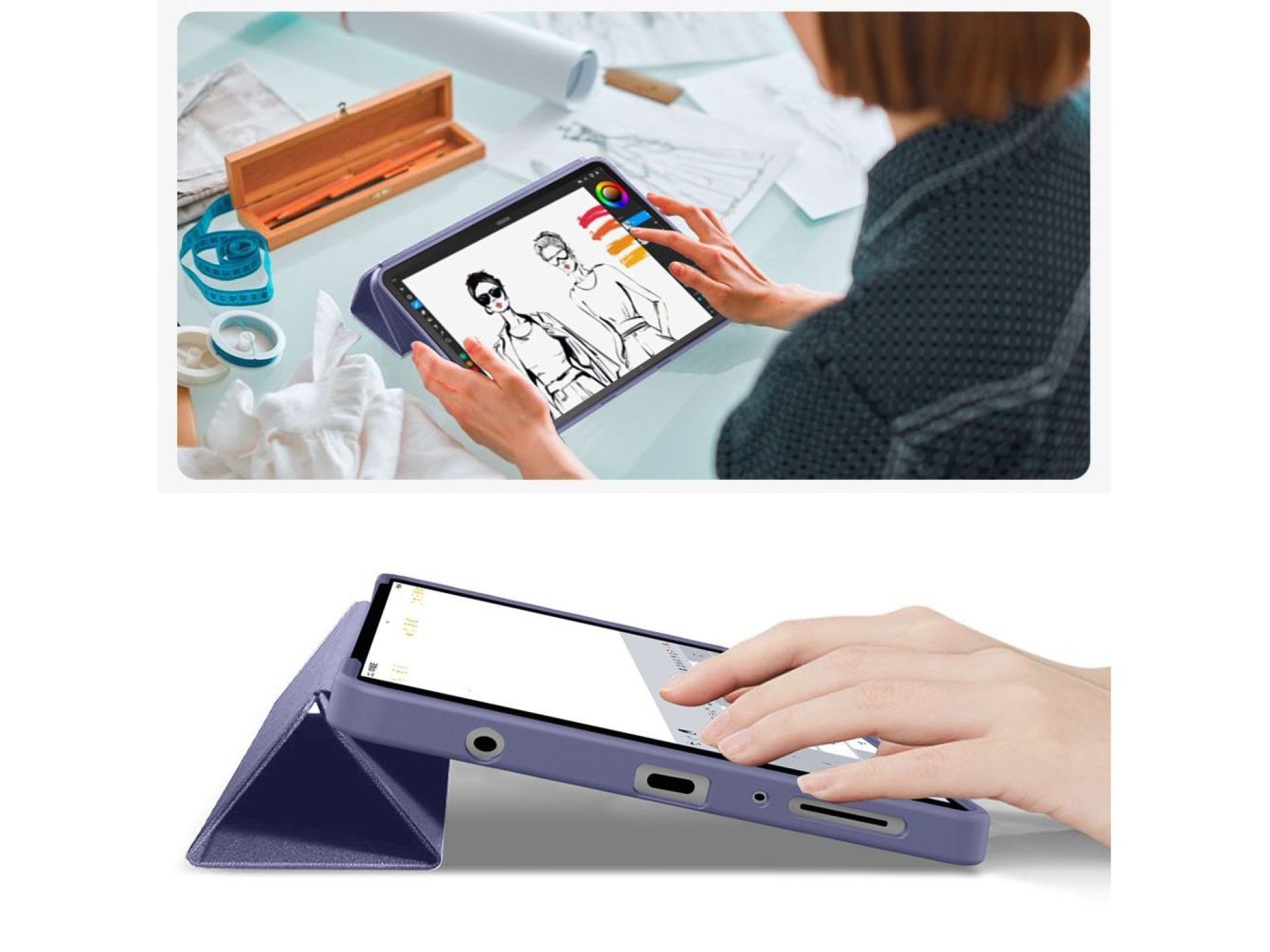 Capa TechProtect SmartCase para Samsung Galaxy Tab A9 / A11 8.7 X110 / X115 / X133 / X135 - azul mar