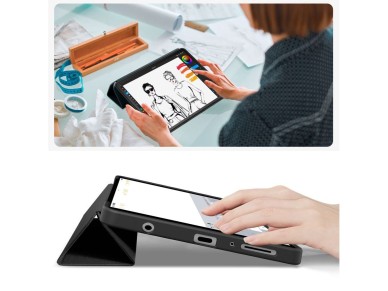 Capa TechProtect SmartCase para Samsung Galaxy Tab A9 / A11 8.7 X110 / X115 / X133 / X135 - Preta