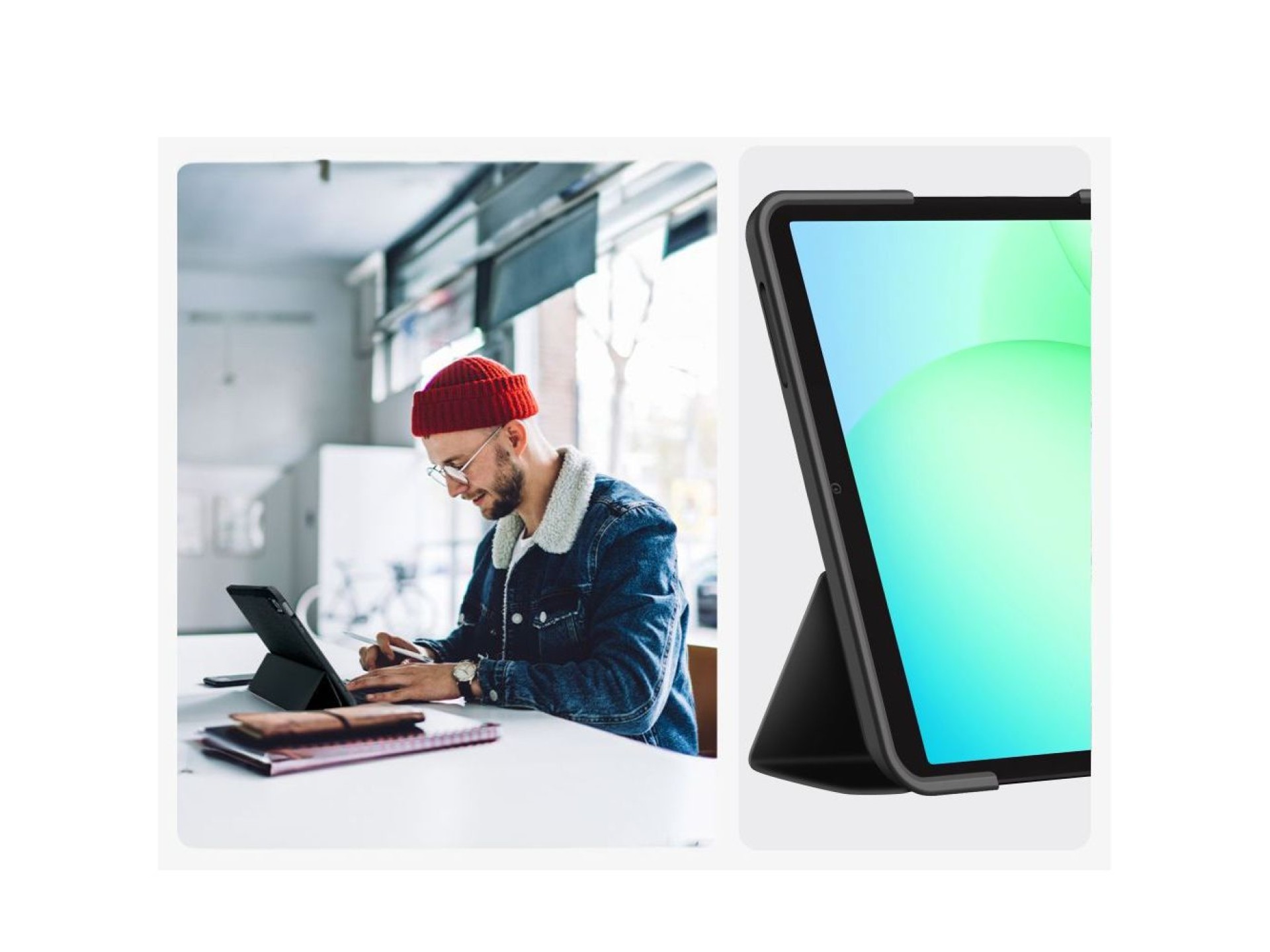 Funda TechProtect SmartCase para Samsung Galaxy Tab A9 / A11 8.7 X110 / X115 / X133 / X135 - Negra