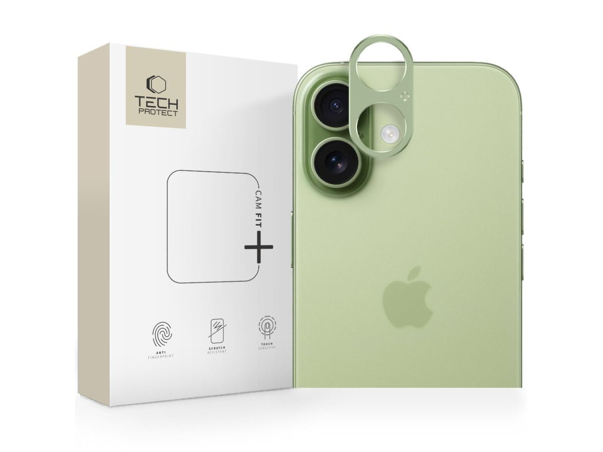 Protector de pantalla de cristal Tech-Protect Camalloy Fit+ para iPhone 17 - Verde