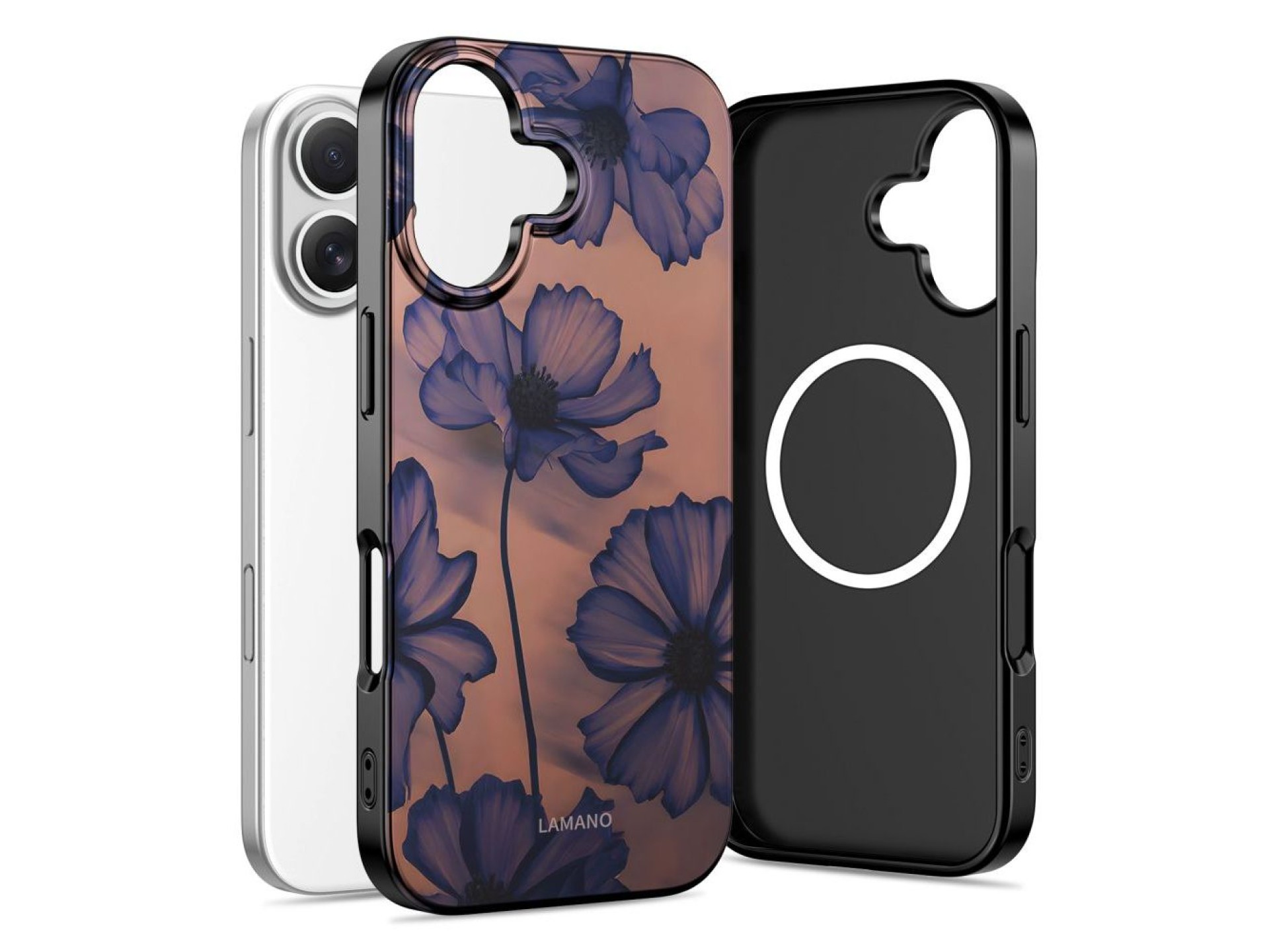Funda Tech-Protect Lamano MagSafe para iPhone 16 - marrón-morado