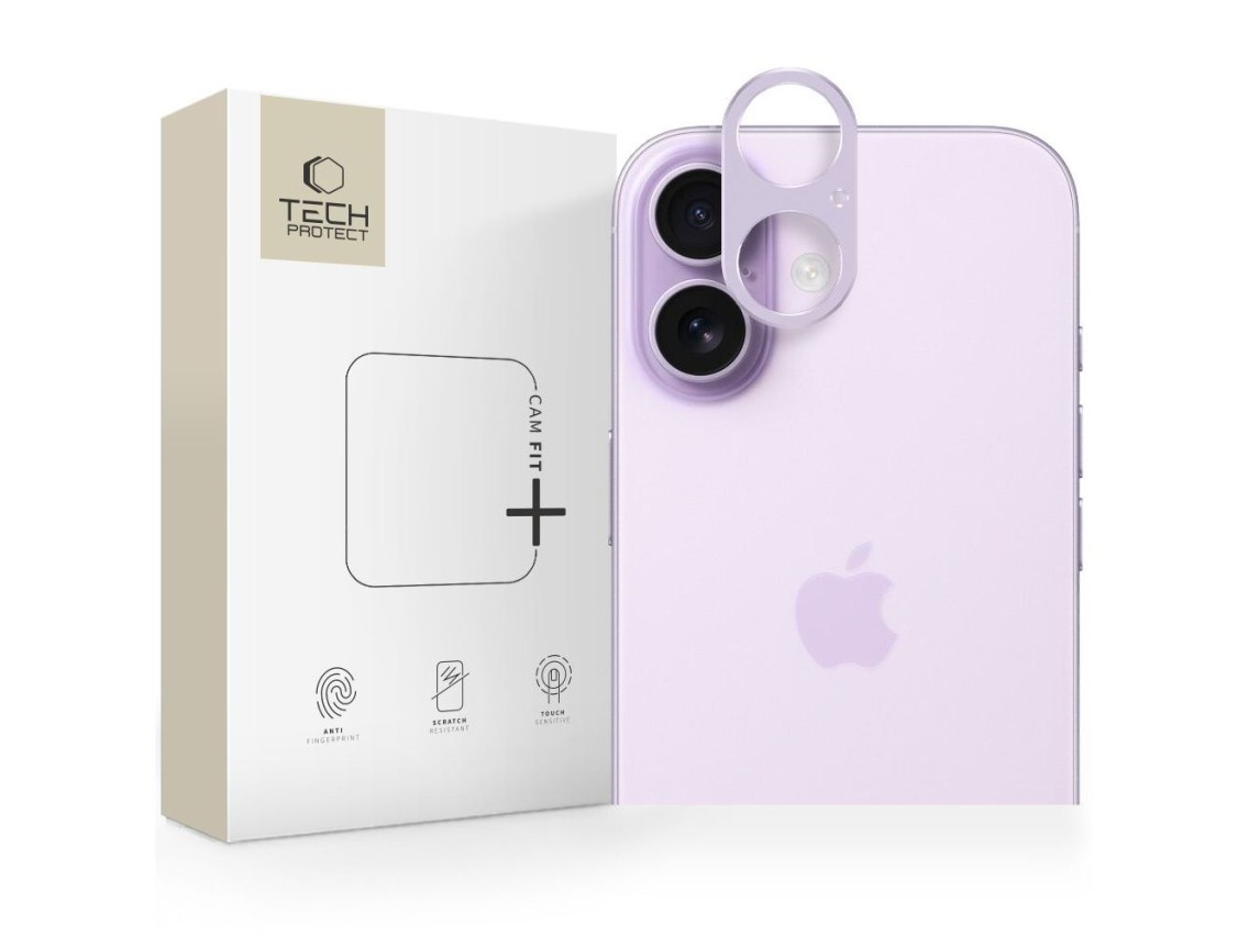 Película de vidro para câmera Tech-Protect Camalloy Fit+ para iPhone 17 - Roxa