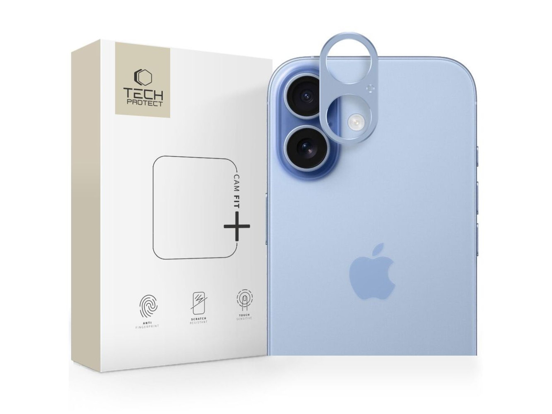 Película de vidro para câmera Tech-Protect Camalloy Fit+ para iPhone 17 - Azul