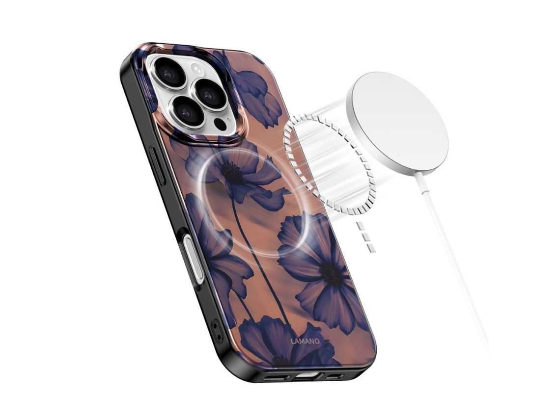 Funda Tech-Protect Lamano MagSafe para iPhone 16 Pro - marrón-morado